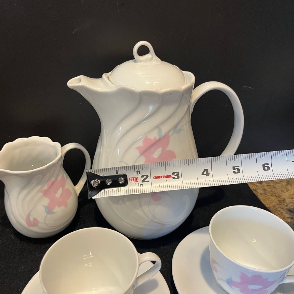 Vintage Wawel Poland Floral Tea Set with Pink and Blue Accents - Picture 6 of 15